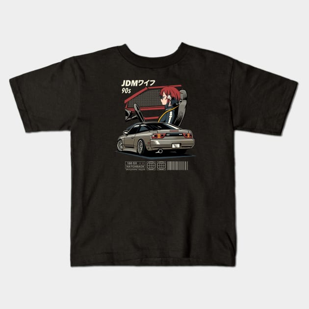 Nissan 180sx Kids T-Shirt by JDMAPEX